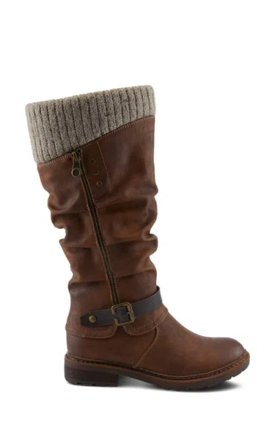 Patrizia By Spring Step Rowin Ruched Boot In Medium Brown