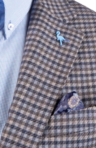 Tailorbyrd Gingham Textured Sport Coat In Blue