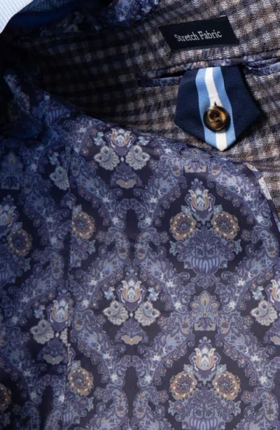 Tailorbyrd Gingham Textured Sport Coat In Blue