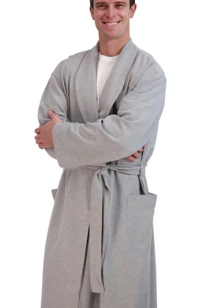 Hanes Waffle Knit Robe In Grey