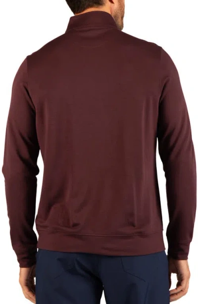 Tailorbyrd Stonewashed Quarter Zip Pullover In Wine