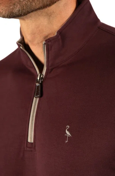 Tailorbyrd Stonewashed Quarter Zip Pullover In Wine