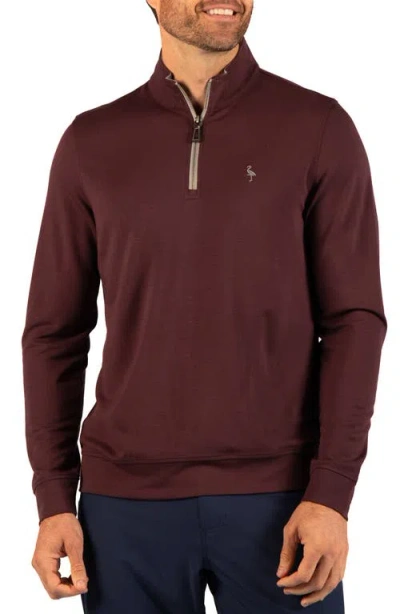 Tailorbyrd Stonewashed Quarter Zip Pullover In Wine