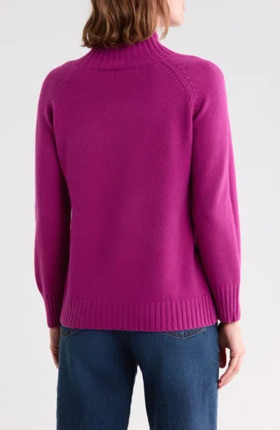 Patrizia Luca Cable Mock Neck Sweater In Raspberry