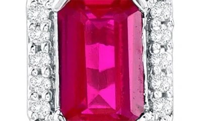 Simona Lab Grown Ruby & Diamond Drop Earrings In Ruby