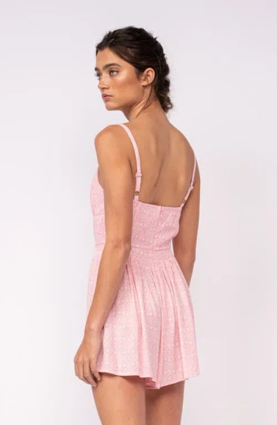 Sky To Moon Tie Front Mini Romper In Light Pink