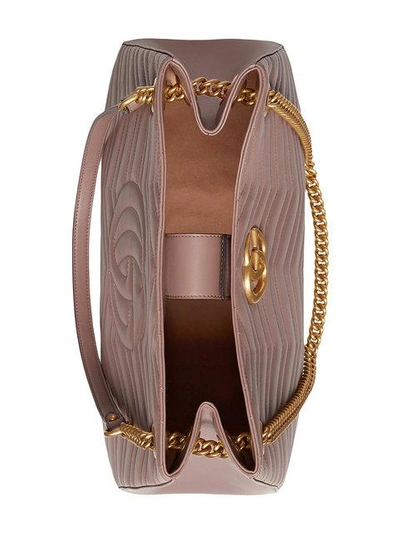 Shop Gucci Gg Marmont Matelassé Shoulder Bag - Neutrals