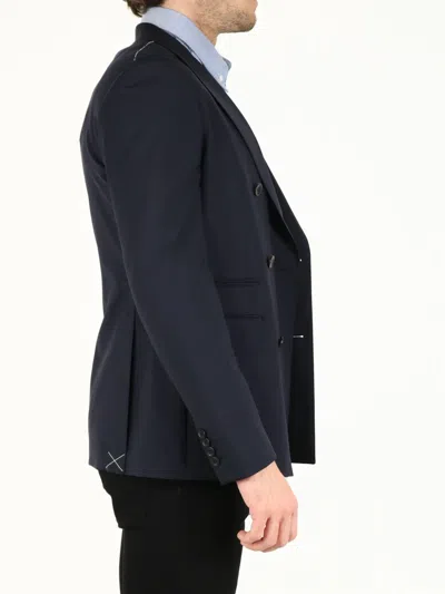 Tonello Double-breasted Wool Jacket In Multi