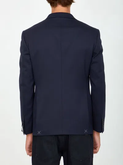 Tonello Blue Wool Jacket In Blue