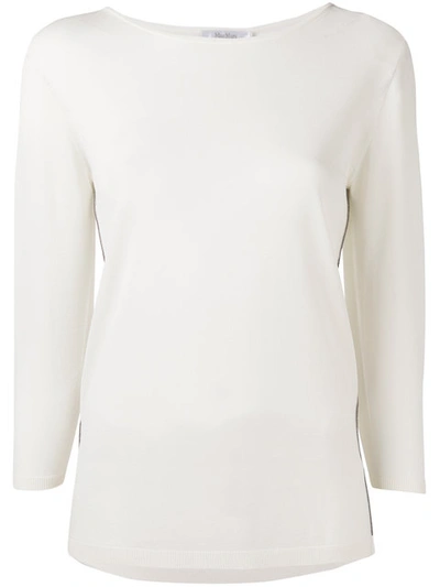 Max Mara Zurca Side Stripe Top In Ivory