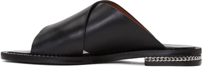 Shop Givenchy Black Chain Slide Sandals