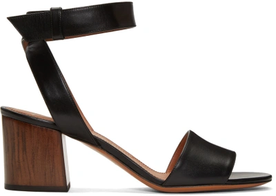 Givenchy Paris Croc-embossed Leather Block-heel Sandals In Black