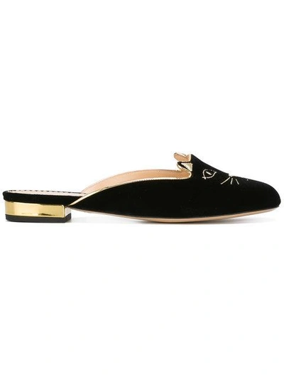 Shop Charlotte Olympia Kitty Mules - Black