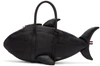 Thom Browne Shark Pebbled Leather Tote In Black