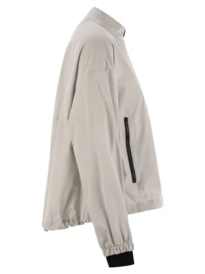 Herno Laminar Bomber Jacket With Zip In Gray