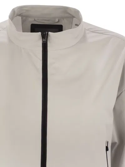 Herno Laminar Bomber Jacket With Zip In Gray