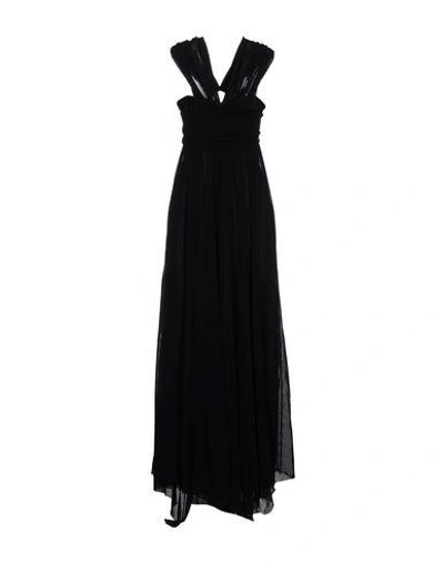 Shop Fuzzi Long Dresses In Black