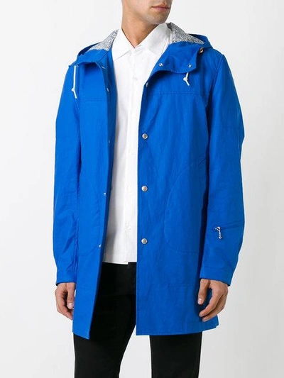 Shop Junya Watanabe Man Hooded Parka - Blue