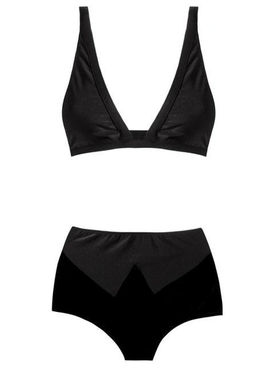 Shop Adriana Degreas Triangle Bikini Set In Black