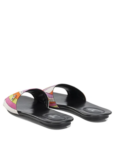 Pucci Yummy Flat Slide Sandals Open Toe In Multicolor