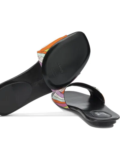 Pucci Yummy Flat Slide Sandals Open Toe In Multicolor