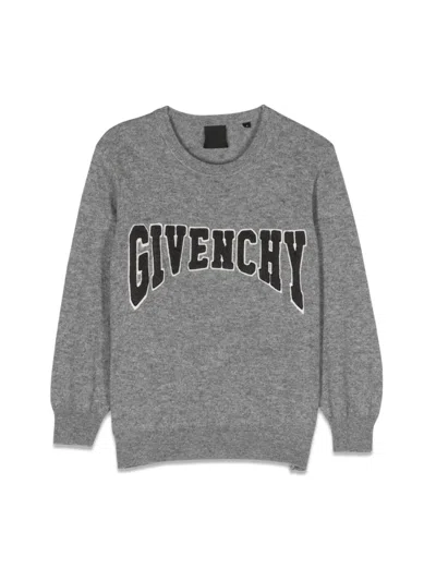 Givenchy Logo Crew Neck Pullover In Gray