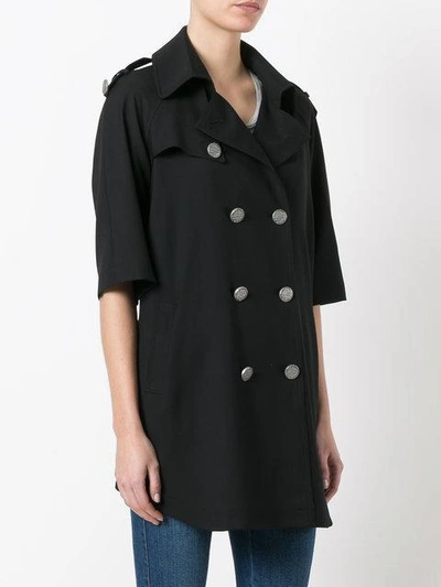 Shop Tagliatore Loose Fit Trench Coat - Black