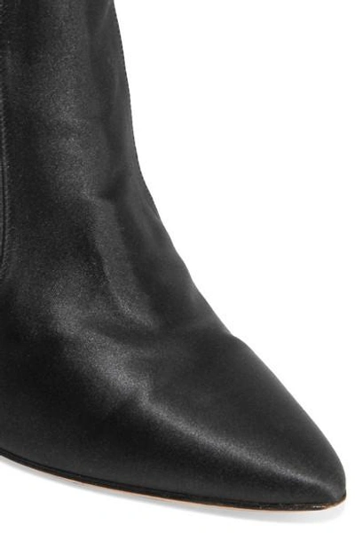 Shop Vetements + Manolo Blahnik Cutout Satin Boots In Black