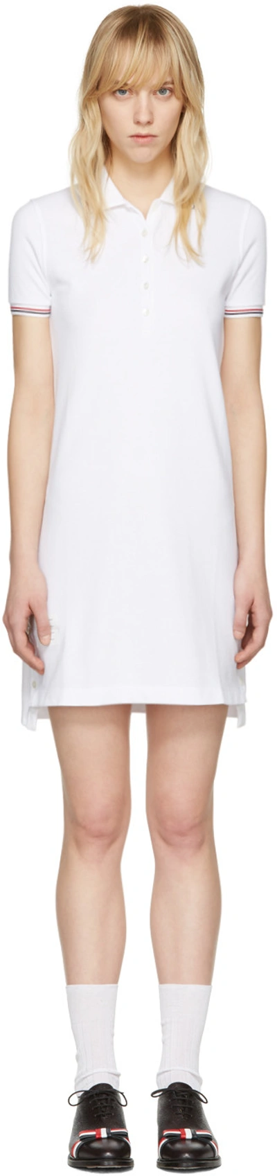 Shop Thom Browne White A-line Polo Dress