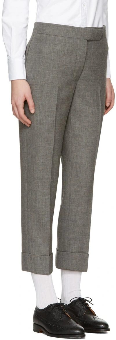 Shop Thom Browne Grey Classic Backstrap Trousers In 035 Med Grey