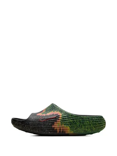 Nike Reactx Rejuven8 Grass-print Slides In Multi