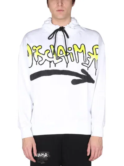 Disclaimer Logo-print Cotton Sweatshirt In White