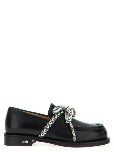 Mach&mach Mach & Mach 'crystal Studs' Loafers In Black