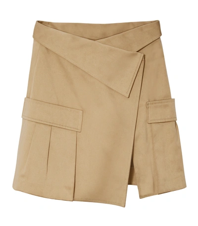 Shop Monse Khaki Canvas Asymmetric Skirt