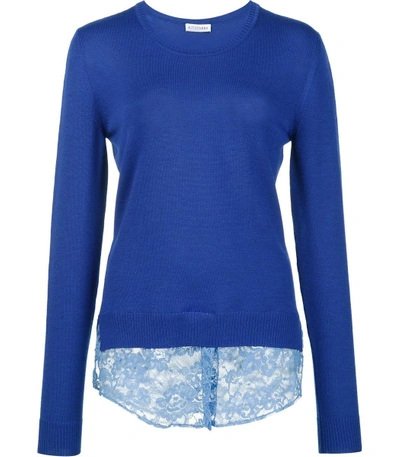 Shop Altuzarra Blue Lace Hem Sweater