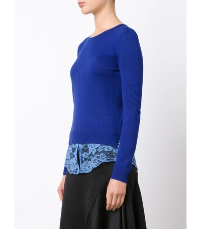 Shop Altuzarra Blue Lace Hem Sweater