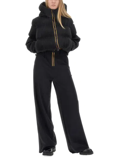 K-way Brien High Collar Padded Regular Coat In Black