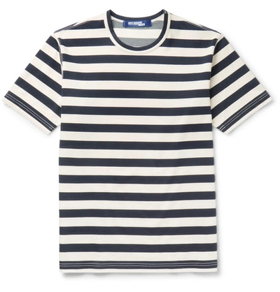 Shop Junya Watanabe Striped Cotton-blend Ponte De Roma T-shirt