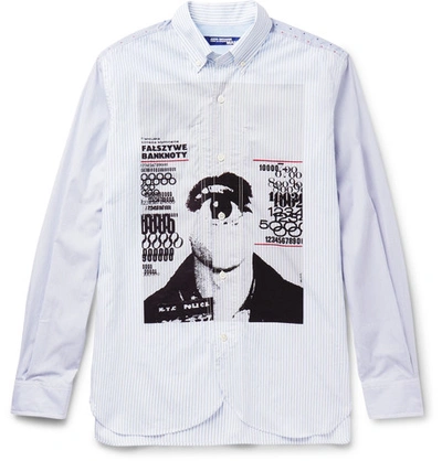 Junya Watanabe Slim-fit Button-down Collar Printed Striped Cotton Shirt