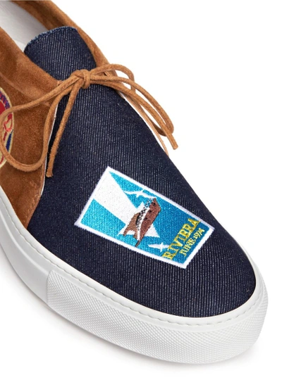Shop Joshua Sanders 'vintage Trip' Embroidered Patch Suede Denim Sneakers
