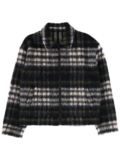 Msgm Check-pattern Zip-up Jacket In Red