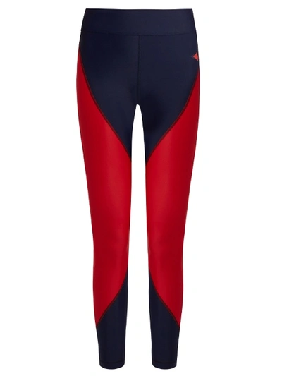 Laain Sheila Contrast-panel Performance Leggings In Red Multi