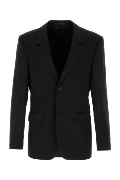Balenciaga Long Sleeve Single Breasted Tailored Jacket In Black