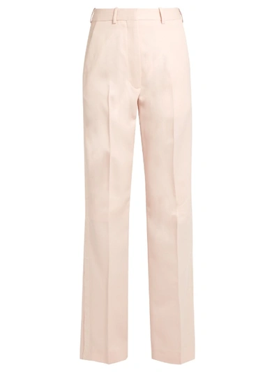 Hillier Bartley Straight-leg Wool And Silk-blend Tuxedo Trousers In Pink