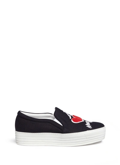 Joshua Sanders 'the Way' Towelling Patch Slip-on Sneakers