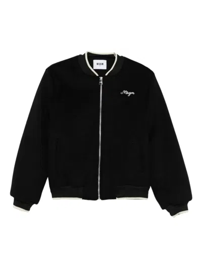 Msgm College Jacket In Black