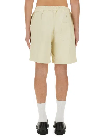 3paradis Casual Twill Shorts With Elastic Waistband In Neutral