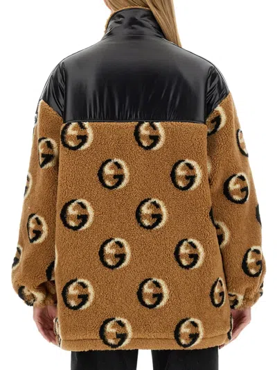 Gucci Oversized Jacket Featuring Contrast Panels In Beige
