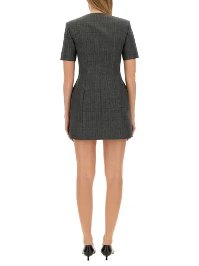 Msgm Wool Dress In Gray