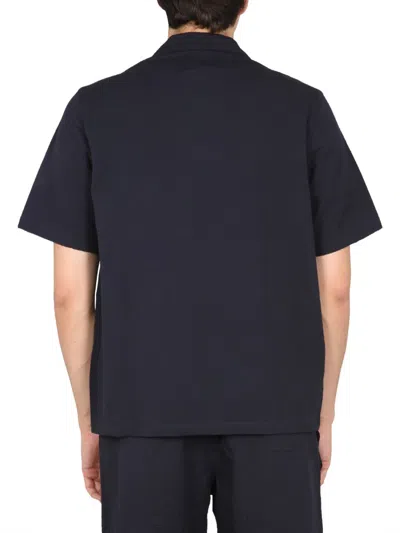 Howlin' Cotton Shirt Bowling Neck Short Sleeves In Blue
